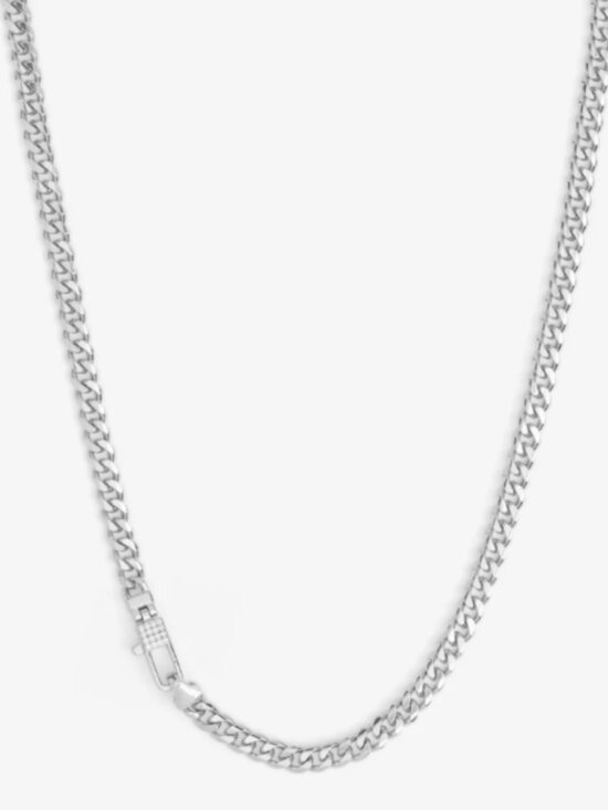 Melinda Maria Jewelry - Melinda Maria Julian Pavé Lock Necklace 5mm Silver|White Diamondettes